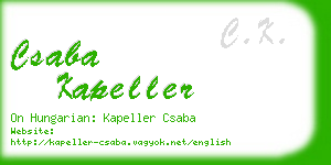 csaba kapeller business card